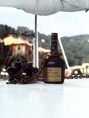 [ Courvoisier przytulony do pordzewiaego acucha kotwicznego ]